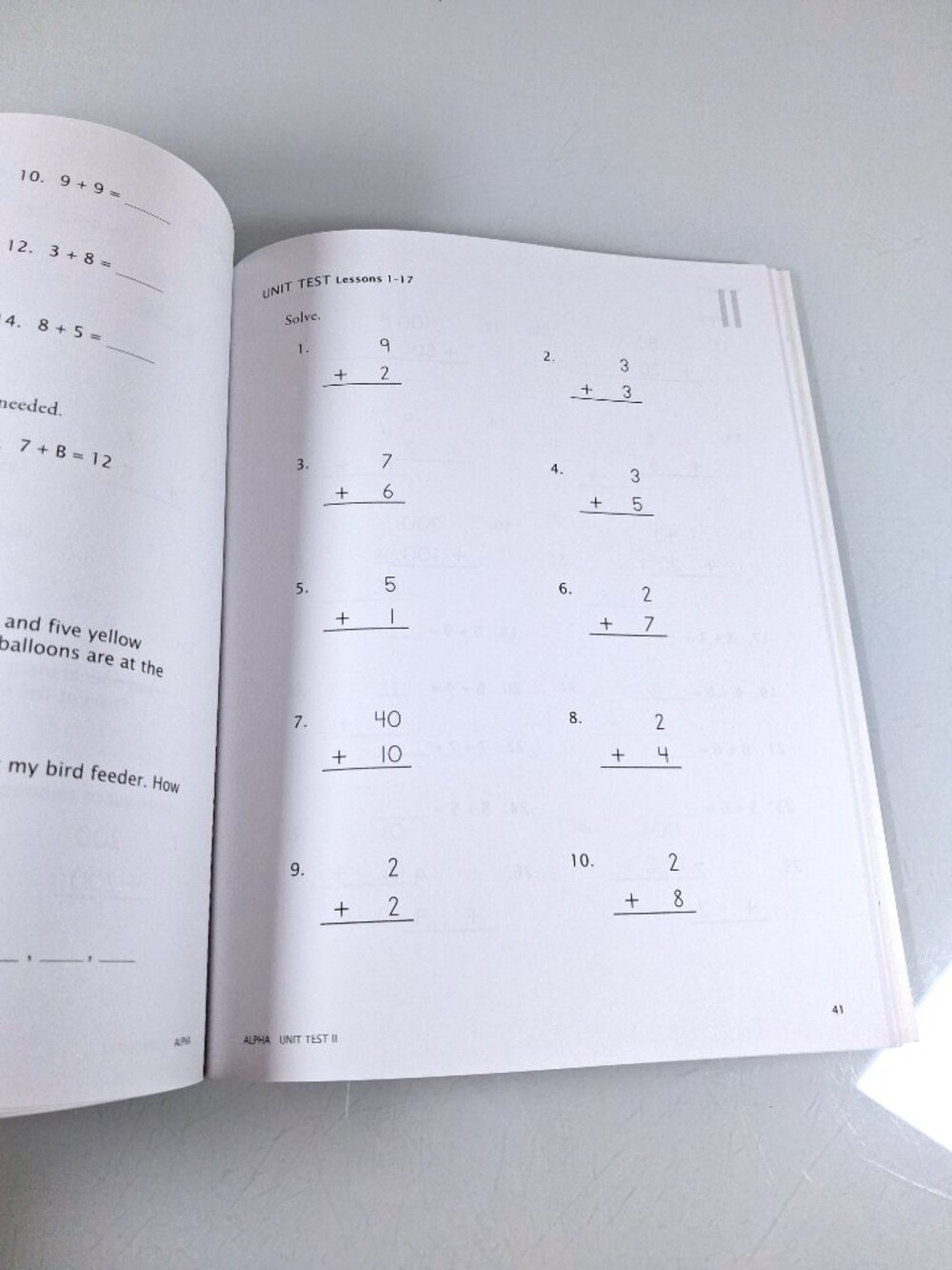 Alpha Tests : Single-Digit Addition and Subtraction by Math-U-See NEW - Picture 3 of 4